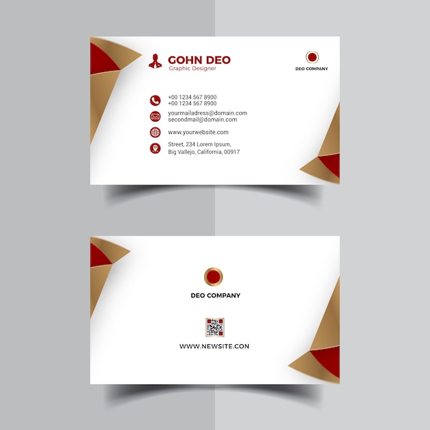 Smart  red business card design