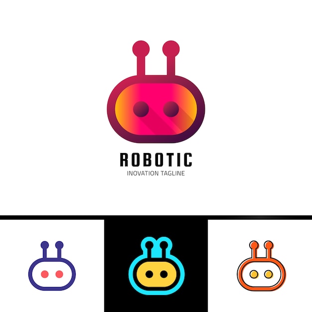 Modello di logo del robot intelligente