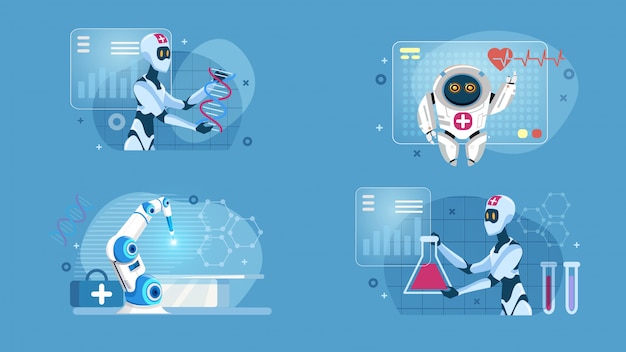 스마트 로봇 인공 지능 의료 세트