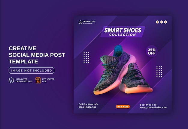 Collezione di scarpe intelligenti banner instagram modello poste per social media