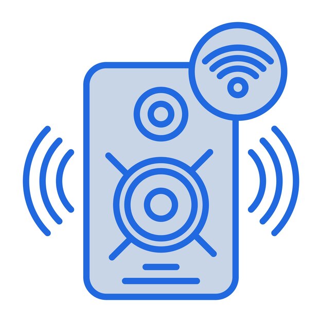 Vector smart speaker blue tone illustration