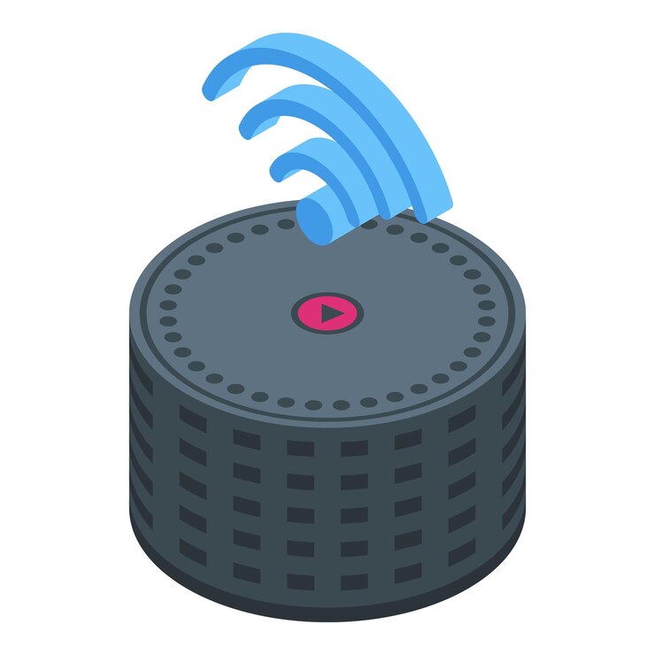Vector smart speaker control icon isometric of smart speaker control vector icon for web design isolated on white background