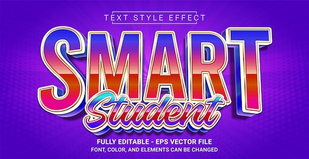 Smart Student Text Style Effect Editable Graphic Text Template