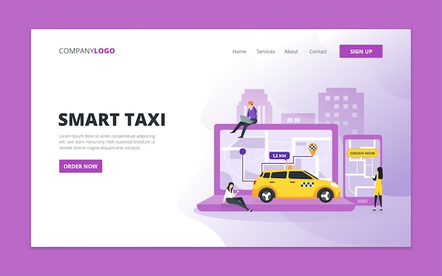 Smart Taxi-bestemmingspagina-sjabloon