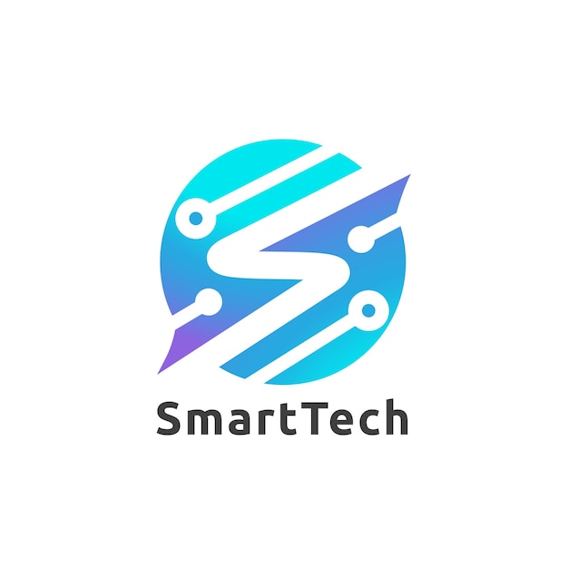 Шаблон логотипа smart tech letter s