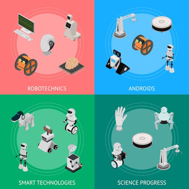 Вектор Умные технологии устройств баннер карт набор изометрический вид вектор