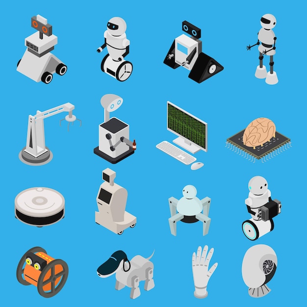 Smart Technologies Devices Icons Set Isometric View Vector