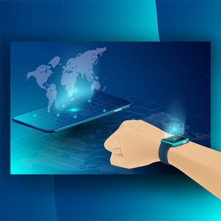 Vector smart technology and cryptocurrency and blockchain isometric concept