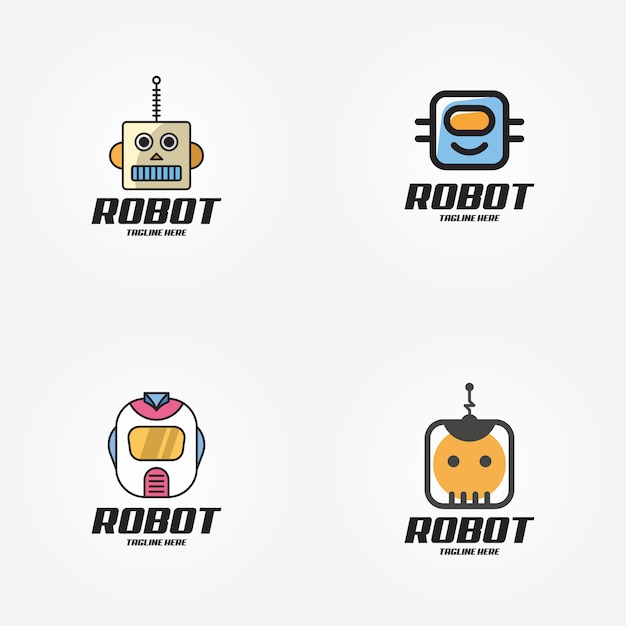 Smart technology robot future logo design