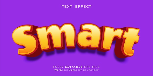 Smart text editable three dimension 3d text style