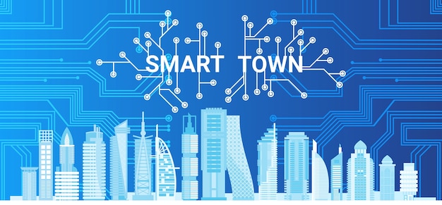 Vettore smart city technology sistema di controllo icona infografica