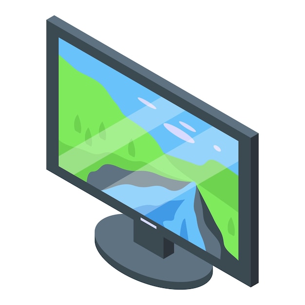 Smart tv-monitorpictogram Isometrisch van Smart tv-monitor vectorpictogram voor webdesign geïsoleerd op een witte achtergrond