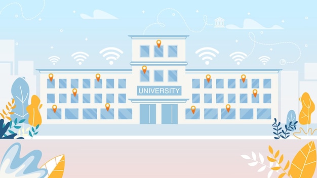 smart university illustrator Premium Vector