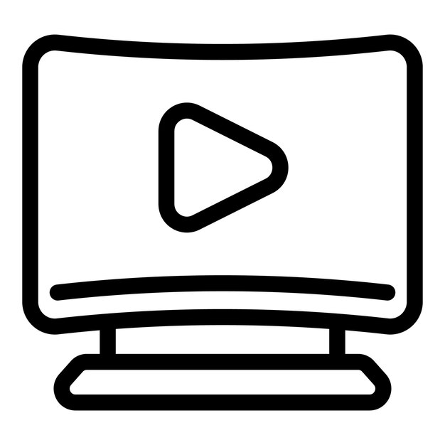 スマート ビデオ テレビ アイコン アウトライン ベクトル ホーム モニター ゲーム wifi