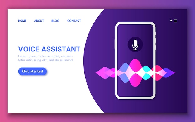 Smart voice-bestemmingspagina, assistent-applicatie in de telefoon.