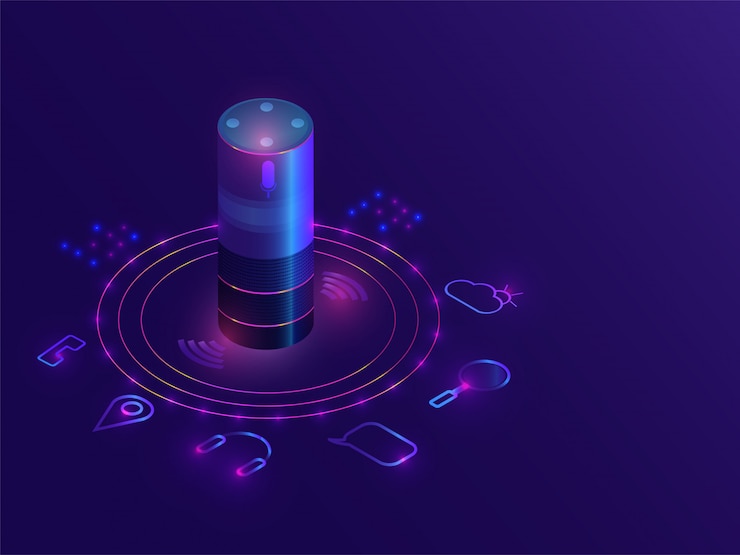 Vector smart voice recognition gadget.
