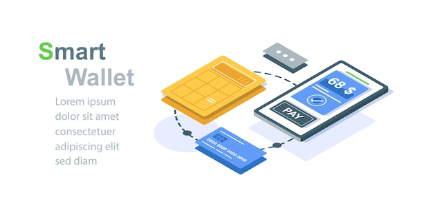 Умный кошелек для смартфона для бесконтактного интернет-платежа, подсчета и анализа финансов