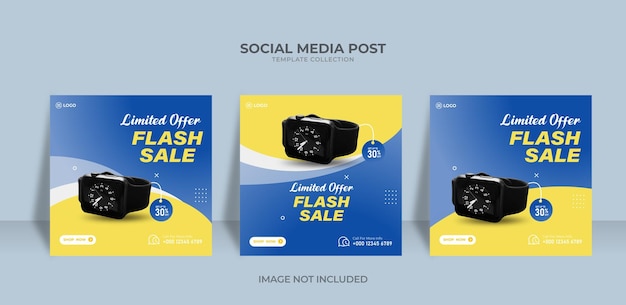 Vector smart watch collection sale social media post instagram post banner template