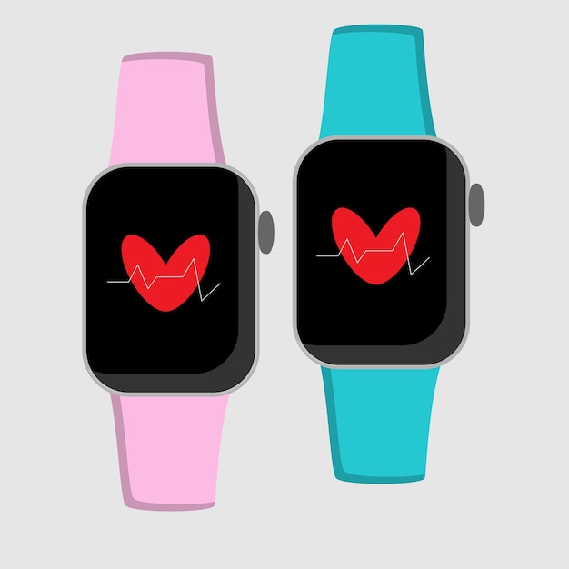Vector smart watch heartbeat heart heart rate baby watch