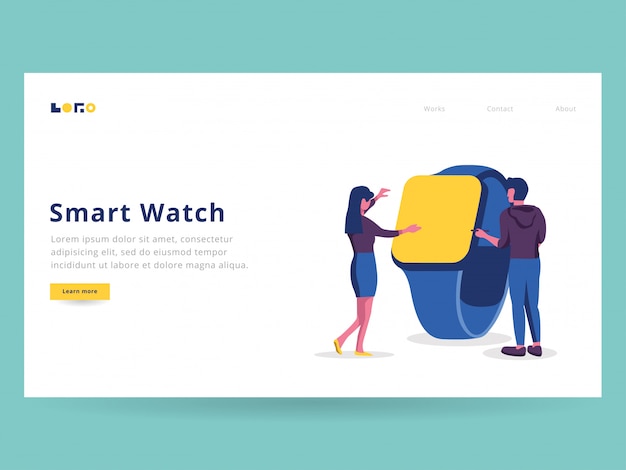 Illustrazione smart watch per landing page