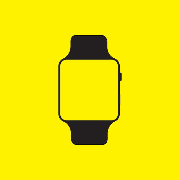 Design del logo smart watch e vector con orologio nero