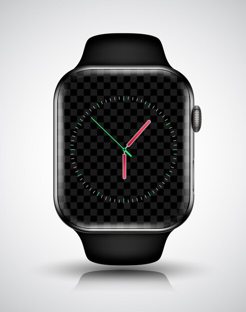 ベクトル 技術要素のスマートな腕時計モックアップ現実的なベクトルイラスト
