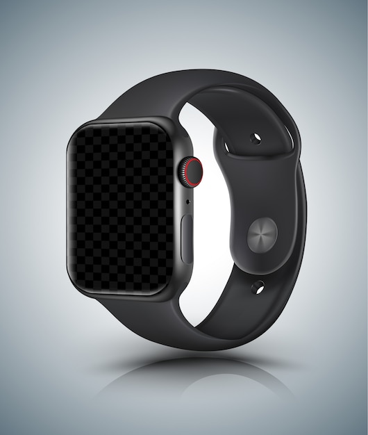 Vector smart watch mockup realistic vector illustration for technology element.