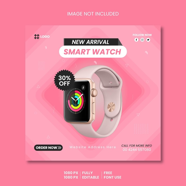 Smart watch new collection and social media post template
