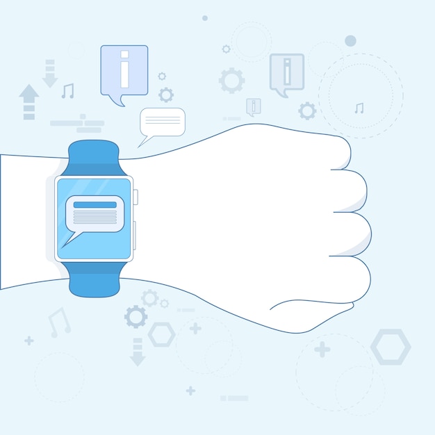 Smart Watch New Communication Technology Electronic Device Icon Vector Illustration