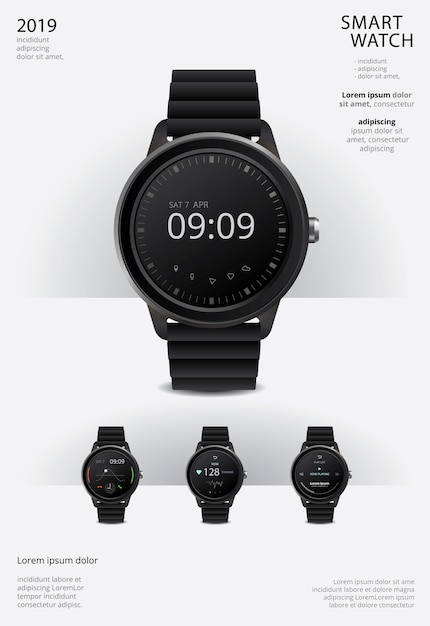 Smart watch poster  template