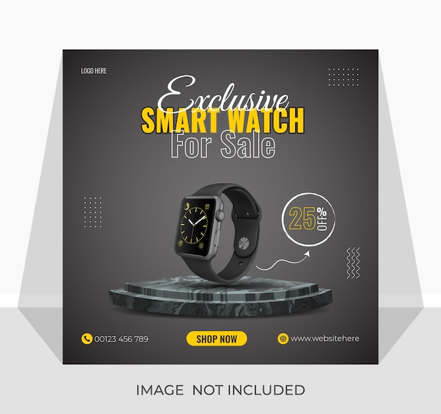 벡터 스마트 시계 판매 소셜 미디어 게시물 instagram 게시물 배너 템플릿