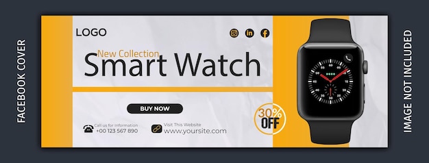 Vector smart watch social media omslagbannersjabloonbestand