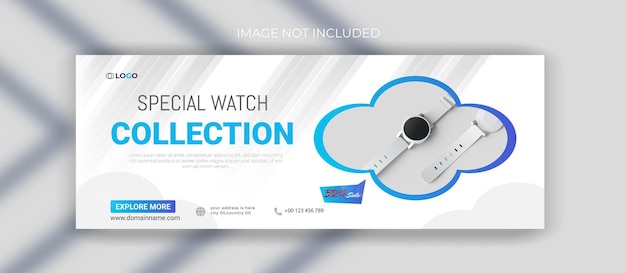 Smart watch soical media facebook cover web banner template design