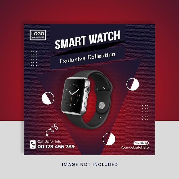 Smart watch Special offer black friday sale social media post instagram post banner template