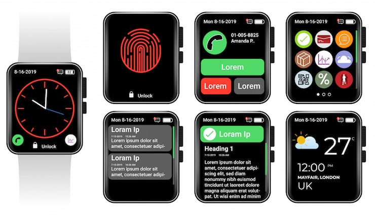 Vector smart watch user interface 