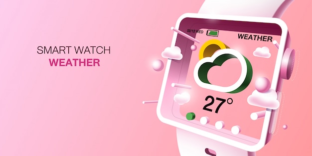 Smart watch for weather concept