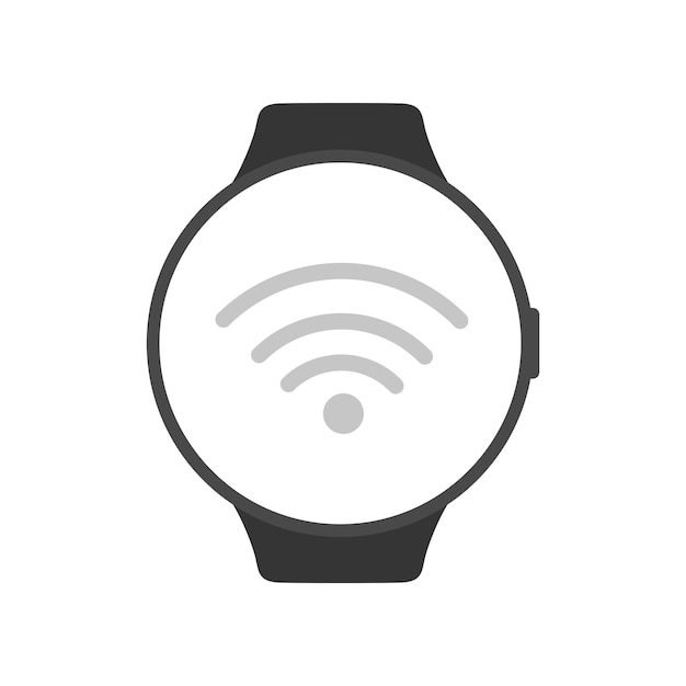 Smart watch with circle screen with wifi icon Vector illustration