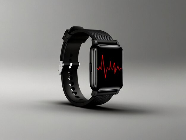 Vector a smart watch with a red heart on the screen