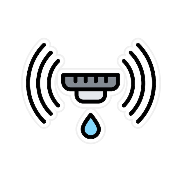 スマートウォーターセンサーアイコンのベクトル画像はバイオメトリックに使用できます
