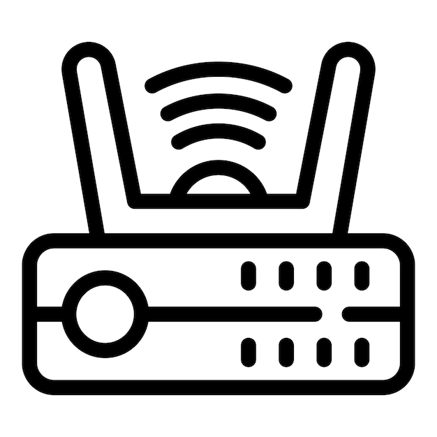 スマート wifi ボックス アイコン アウトライン ベクトル ホーム テレビ ビデオ モニター