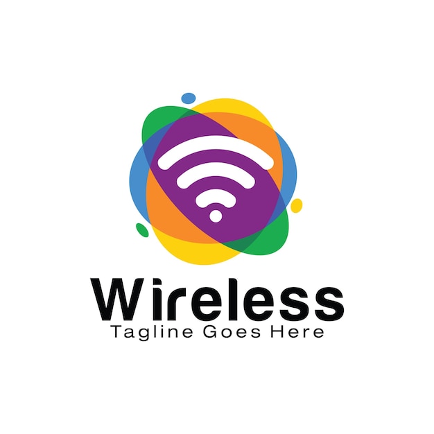 Vector smart wireless logo design template