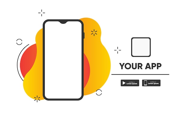 Smartphone-applicatiepromo voor download-app-bestemmingspagina. vector