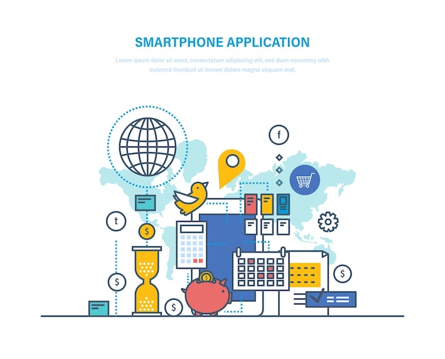 ベクトル スマートフォンアプリ モバイル機器向けソフトウェア 電話向け電子アプリ