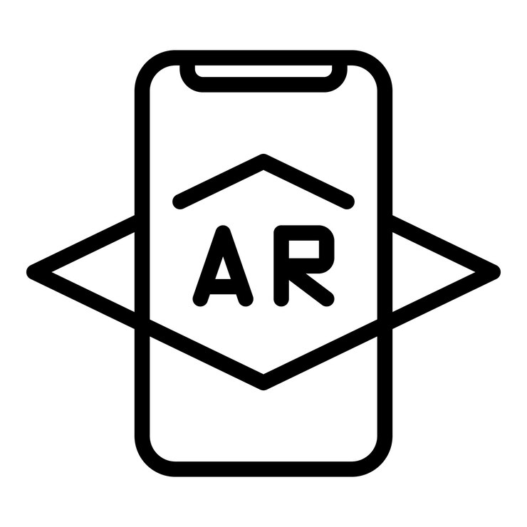 वेक्टर smartphone ar icon outline smartphone ar vector icon for web design isolated on white background