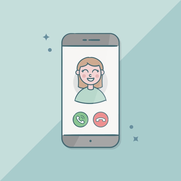 Smartphone Avatar Woman Call