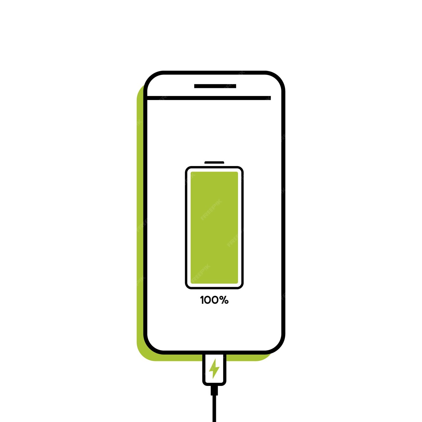 Premium Vector Smartphone battery charging process fully charged