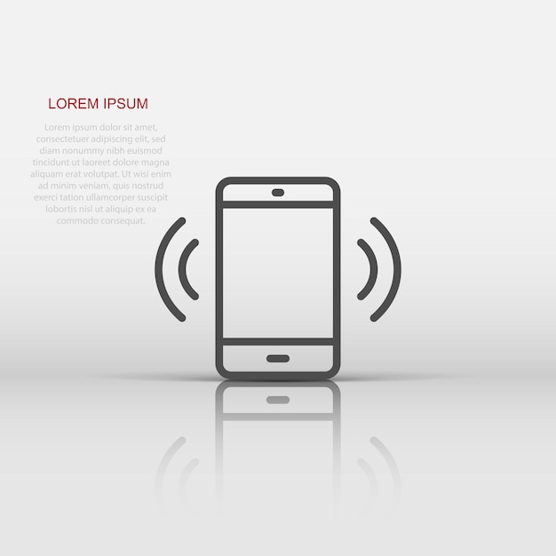 Smartphone blank screen icon in flat style Mobile phone vector illustration on white isolated background Telephone business concept