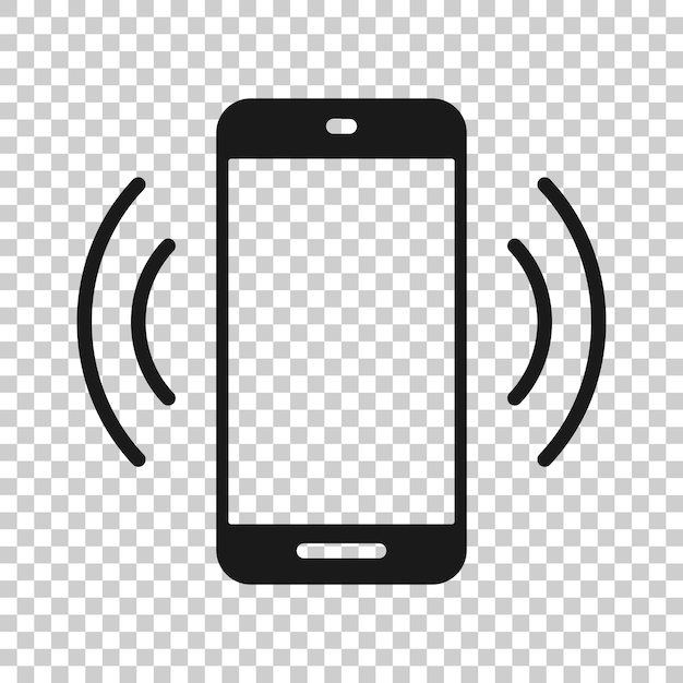 Smartphone blank screen icon in flat style Mobile phone vector illustration on white isolated background Telephone business concept
