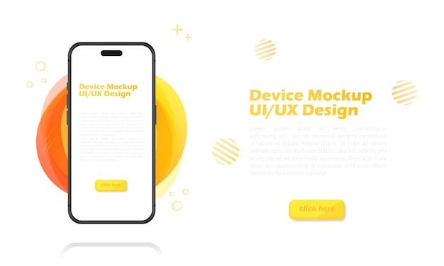 Smartphone blank screen phone mockup Template for infographics or presentation UI design interface