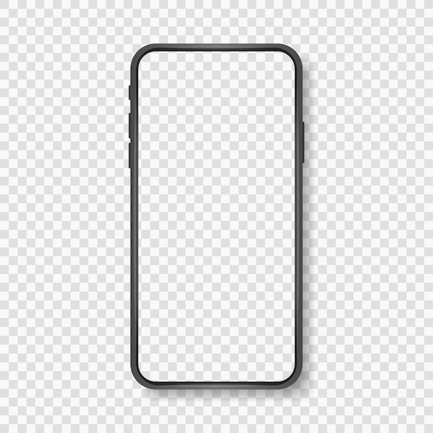 Vector smartphone blank screen, phone mockup.